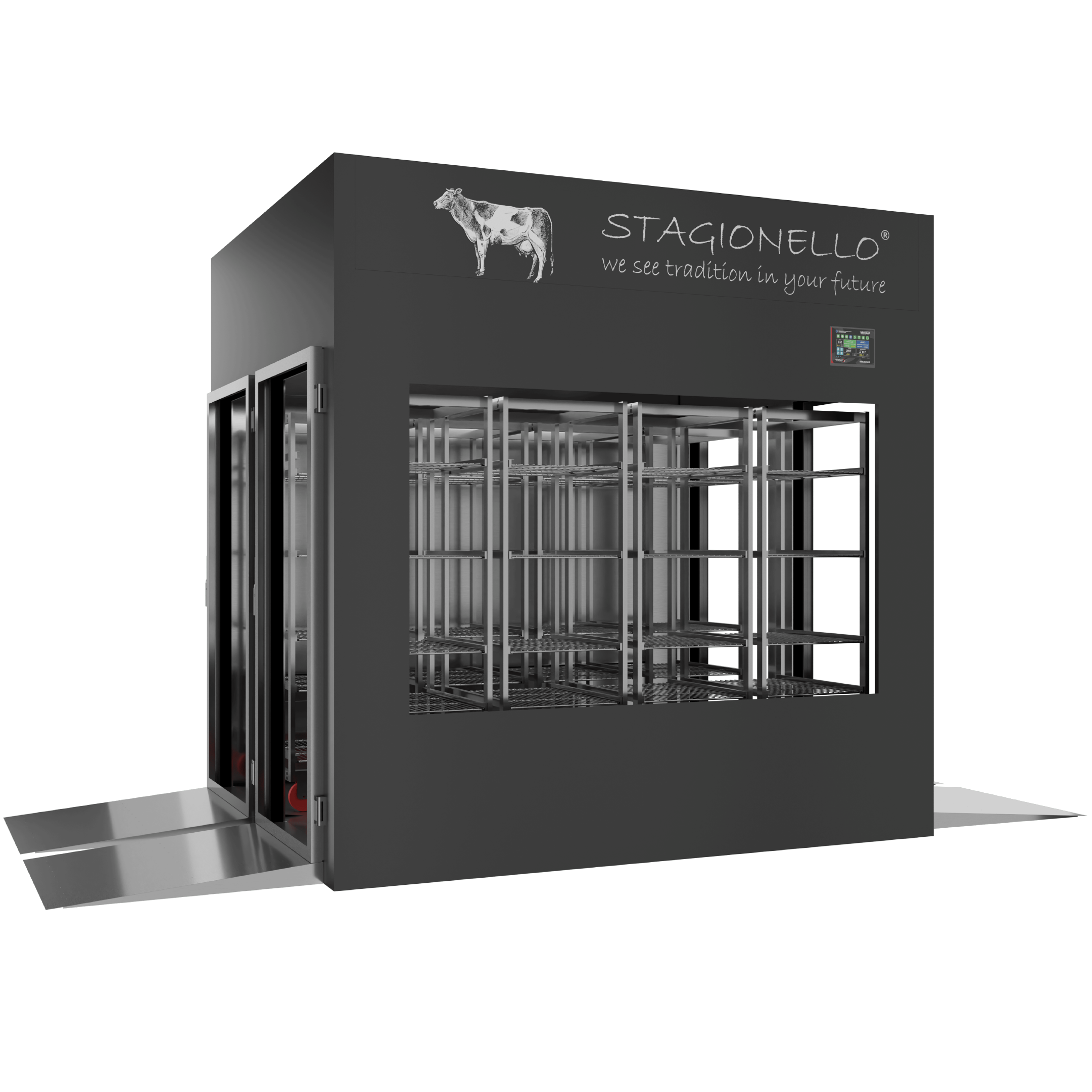 Stagionello® Meat Curing Device 1200 Kg Tunnel porta a vetro